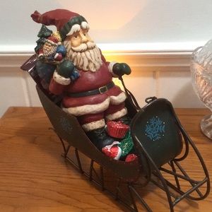 Metal Santa & Sleigh Figurine